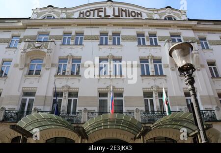 Grand Union Hotel in Ljubljana Stockfoto