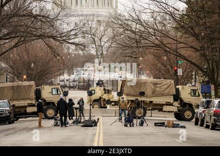 Washington DC, USA - 17. Januar 2021: ABC News-Anker und Crew zur Berichterstattung in Washington DC USA Stockfoto