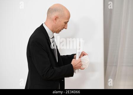 Wien, Österreich. Januar 2021. Arbeitsgespräch zu aktuellen Themen mit Arbeitsminister Martin Kocher zusammen mit den Präsidenten der Sozialpartner. Quelle: Franz Perc/Alamy Live News Stockfoto