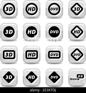 Elegantes Movie Icons Set Für Mobile, Web Und Anwendungen. Stock Vektor