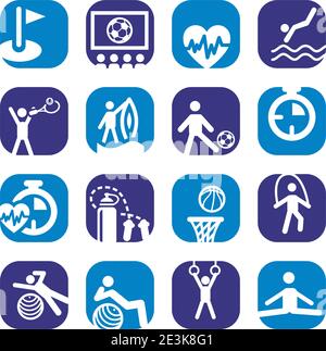 Elegantes, Farbenfrohes Fitness-Icons-Set Für Mobilgeräte, Web Und Anwendungen. Stock Vektor