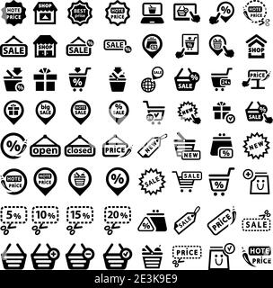 Elegantes Shopping Icons Set Für Mobile, Web Und Anwendungen. Stock Vektor