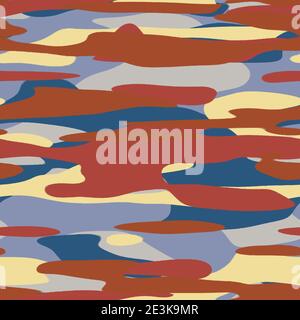 Nahtloses, unifarbenes, flaches Camo-Digitalmuster Stockfoto