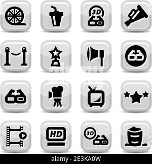 Elegantes Movie Icons Set Für Mobile, Web Und Anwendungen. Stock Vektor