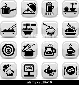 Elegantes Food Vector Icon Set Für Mobile, Web Und Anwendungen. Stock Vektor