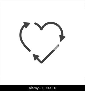 vektor-Illustration Symbol Herz geformt Reload-Symbol auf weiß isolieren. EPS10 Stock Vektor