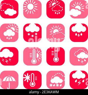 Elegantes Farbenfrohes Wettersymbole Set Für Mobilgeräte, Web Und Anwendungen. Stock Vektor