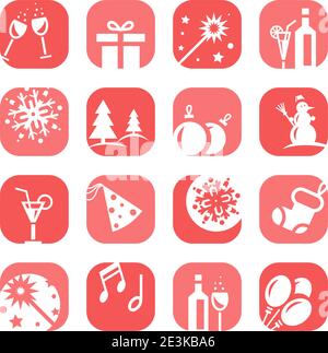 Elegantes Farbenfrohes Weihnachts-Icons-Set Für Mobile, Web Und Anwendungen. Stock Vektor