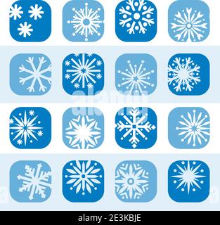 Elegantes Farbenfrohes Snowflake Icons Set Für Mobile, Web Und Anwendungen. Stock Vektor