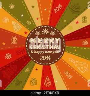 Vector Vintage Weihnachtskarte für Holiday Design. Stock Vektor