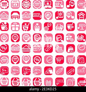 Elegantes Shopping Icons Set Für Mobile, Web Und Anwendungen. Stock Vektor