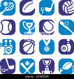 Elegantes Farbenfrohes Sport-Icons-Set Für Mobile, Web Und Anwendungen. Stock Vektor