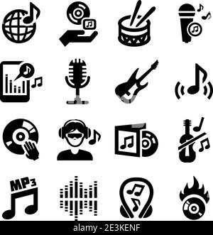 Elegantes Vector Music Icon Set für Web und Handy. Stock Vektor