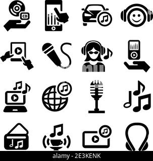 Elegantes Vector Music Icon Set für Web und Handy. Stock Vektor