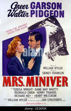 MRS MINIVER 1942 MGM Film mit Greer Garson und Walter Pidgeon Stockfoto