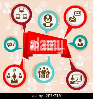 Infografik Konzeptkommunikation Stock Vektor