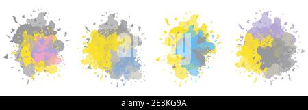 Aquarell Splash Stain Abstrakte Set-Sammlung Stock Vektor