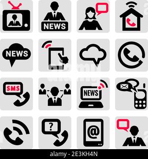 Elegantes Kommunikations-Icons-Set für Web und Mobile. Stock Vektor