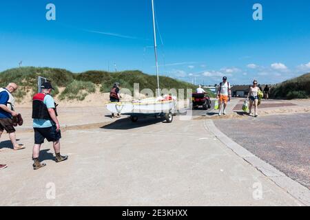 WCSC segelt vom Strand Stockfoto