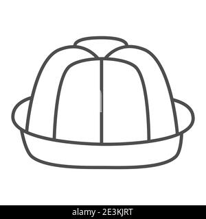 Pie dünne Linie Symbol, Bäckerei Konzept, Cupcake Zeichen auf weißem Hintergrund, gebackene Kuchen Symbol in Umriss-Stil für mobile Konzept und Web-Design. Vektor Stock Vektor