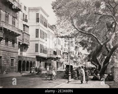 Vintage 19. Jahrhundert Foto: Street Scene, Kairo Ägypten. Stockfoto