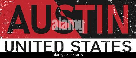 Austin Typografie Design Vektor, für T-Shirt, Poster und andere Verwendungen Stock Vektor