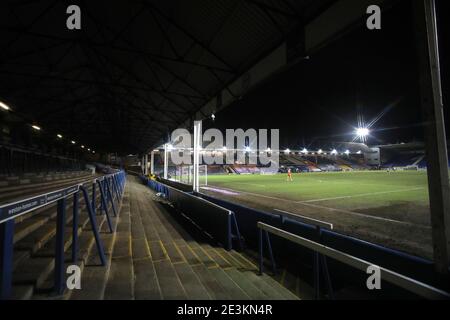 Peterborough, Großbritannien. Januar 2021. Die London Road Terrassen sind noch leer beim EFL League One Match Peterborough United gegen Charlton Athletic, im Weston Homes Stadium, Peterborough, Cambridgeshire, UK am 19. Januar 2021. Die Spiele der englischen Premier League werden immer noch hinter verschlossenen Türen gespielt, wegen der aktuellen COVID-19 Coronavirus-Pandemie und der staatlichen sozialen Distanzierungs-/Sperrbeschränkungen. Kredit: Paul Marriott/Alamy Live Nachrichten Stockfoto