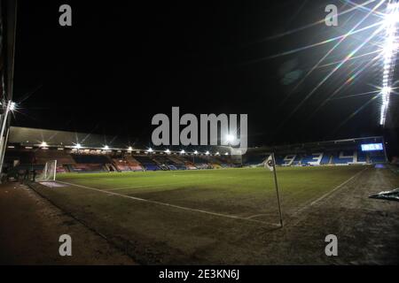 Peterborough, Großbritannien. Januar 2021. Ein allgemeiner Blick auf die EFL League ein Spiel Peterborough United gegen Charlton Athletic, im Weston Homes Stadium, Peterborough, Cambridgeshire, Großbritannien am 19. Januar 2021. Die Spiele der englischen Premier League werden immer noch hinter verschlossenen Türen gespielt, wegen der aktuellen COVID-19 Coronavirus-Pandemie und der staatlichen sozialen Distanzierungs-/Sperrbeschränkungen. Kredit: Paul Marriott/Alamy Live Nachrichten Stockfoto