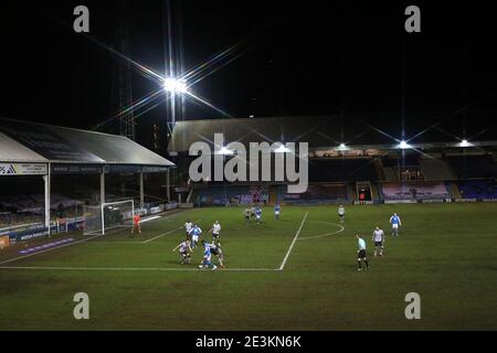 Peterborough, Großbritannien. Januar 2021. Eine allgemeine Sicht der Aktion bei der EFL League ein Spiel Peterborough United gegen Charlton Athletic, im Weston Homes Stadium, Peterborough, Cambridgeshire, UK am 19. Januar 2021. Die Spiele der englischen Premier League werden immer noch hinter verschlossenen Türen gespielt, wegen der aktuellen COVID-19 Coronavirus-Pandemie und der staatlichen sozialen Distanzierungs-/Sperrbeschränkungen. Kredit: Paul Marriott/Alamy Live Nachrichten Stockfoto