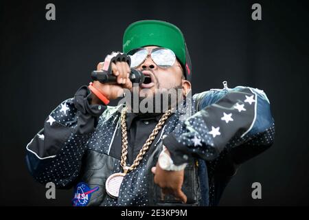 Big Boi von Outkast spielt live auf der Bühne am 3. Tag des Wireless Festivals 2014, Finsbury Park - London Stockfoto