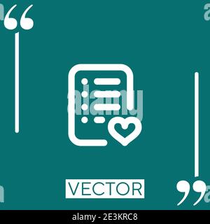 wunschliste Vektor-Symbol Lineares Symbol. Bearbeitbare Konturlinie Stock Vektor