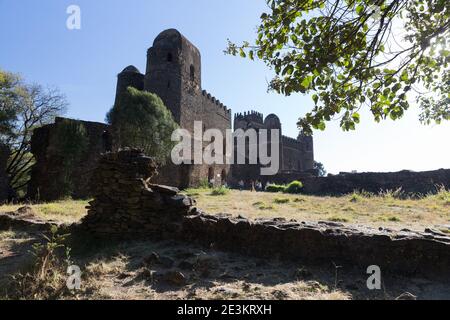 Gondar, Äthiopien - Palast von Iyasu I in der königlichen Einschließung Stockfoto