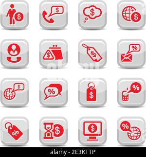 Money Vector Icon Set für Web und Handy. Alle Elemente sind gruppiert. Stock Vektor