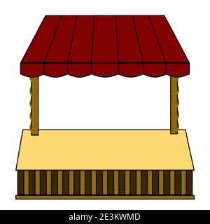 City Street Cafe. Coffeeshop. Alte Stadtlandschaft. Flaches Design. Vektorgrafik Stock Vektor