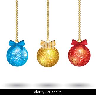 Weihnachten Illustration Mit Weihnachten Bunte Bälle - Neujahr Vektor-Karte. Stock Vektor