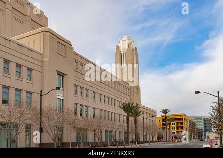 Las Vegas, 12. JANUAR 2021 - Außenansicht des Smith Center Stockfoto