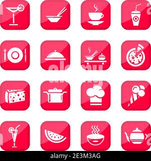 Food Vector Icon Set für Web und Handy. Alle Elemente sind gruppiert. Stock Vektor