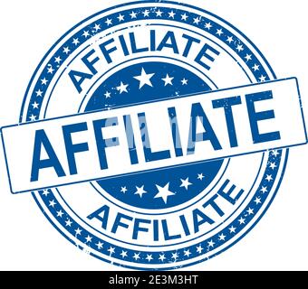 Affiliate Grunge Gummistempel auf weiß, Vektor-Illustration Stock Vektor