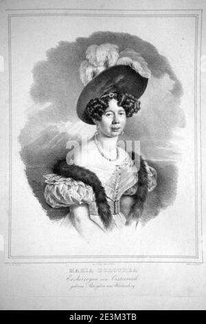 Maria Dorothea von Württemberg Litho 1. Stockfoto