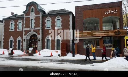 Schönes altes Gebäude an der Sakaimachi Straße in Otaru, Hokkaido, Japan. Stockfoto