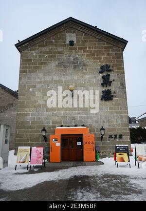 Schönes altes Gebäude an der Sakaimachi Straße in Otaru, Hokkaido, Japan. Stockfoto