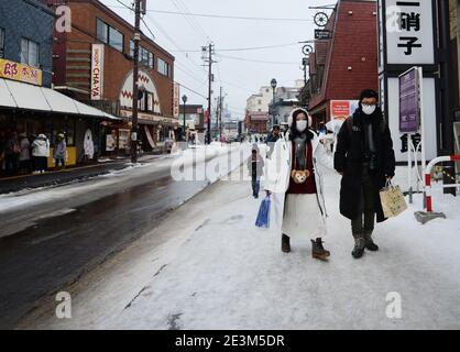 Schönes altes Gebäude an der Sakaimachi Straße in Otaru, Hokkaido, Japan. Stockfoto