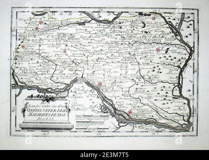 Karte von Österreich 1791-1792 von Reilly 122. Stockfoto