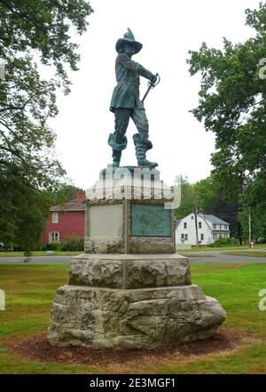 Major John Mason von James C. G. Hamilton, gewidmet 1889 - Palisado Green - Windsor, Connecticut Stockfoto