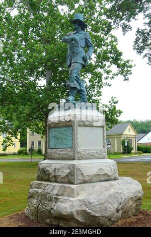 Major John Mason von James C. G. Hamilton, gewidmet 1889 - Palisado Green - Windsor, Connecticut Stockfoto