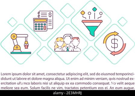 Symbol Kostenreduzierung Konzept mit Text Stock Vektor