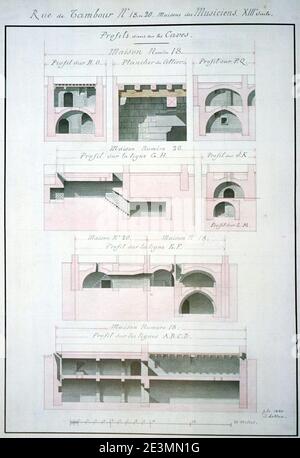 Maison des musiciens Höhlen 18 20 rue Tambour 1006611. Stockfoto