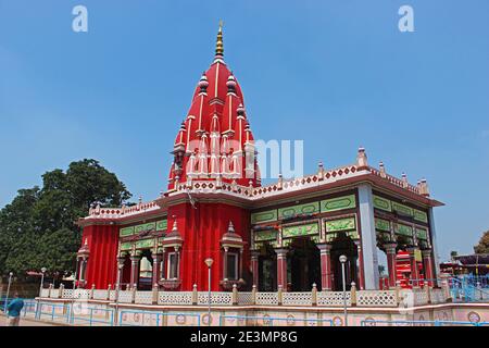 Mutter Kali's Dham Shyama Kali Tempel auf dem Scheiterhaufen in Darbhanga, Bihar, Indien gebaut Stockfoto