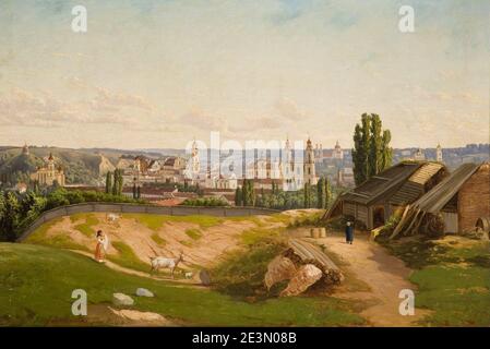 Józef Marszewski - Vilnius vom Tauras-Hügel aus gesehen (1872). Stockfoto