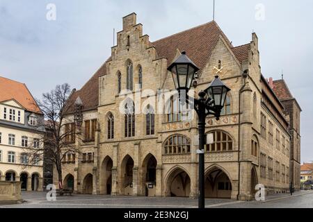 Altstadtplatz in Hildesheim ruhig wegen deutschem Coronavirus Sperre Stockfoto